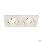 SLV - NEW TRIA 155, spot encastré, int, double, rectangle, blanc, GU10, 50W, IP 20