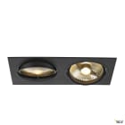 SLV - NEW TRIA 300, spot encastré, intérieur, double, carré, noir, GU10, 75W, IP 20