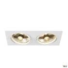 SLV - NEW TRIA 300, spot encastré, intérieur, double, carré, blanc, GU10, 75W, IP 20