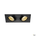 SLV - NEW TRIA 155, spot encastré, intérieur, double, rectangle, noir, LED,