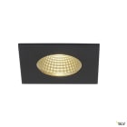 SLV - PATTA-I spot encastré, carré, noir, 12W, 3000K, 38°, alim incluse