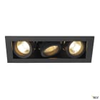 SLV - KADUX, spot encastré intérieur, triple, noir mat, GU10/QPAR51, 3x 50W max
