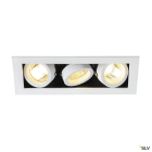 SLV - KADUX, spot encastré intérieur, triple, blanc mat, GU10/QPAR51, 3x 50W max