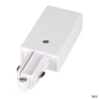 SLV - Alimentation, terre gauche, intérieur, pour rail 1 allumage en saillie, blanc