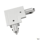 SLV - Connecteur d'angle pr rail 1 allumage 230V, à encastrer, blanc, terre extérieure