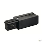SLV - EUTRAC®, alimentation gauche, intérieur, pour rail 3 allumages en saillie, noir