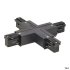 SLV - EUTRAC®, connecteur en X, intérieur, pour rail 3 allumages en saillie, noir