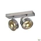 SLV - KALU, 2 spots, QPAR111 plafonnier, alu brossé. ES111, max. 2x75W
