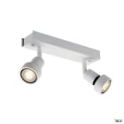SLV - PURI, plafonnier, blanc mat, double, GU10, max. 2x50W, anneau déco inclus