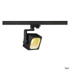 SLV - EURO CUBE, spot rail 3 allumages intérieur, 60°, noir, LED, 28,5W, 3000K