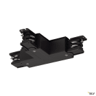 SLV - Connecteur S-TRACK T, droite, terre intérieure, possibilité d'alim , PHASE, noir