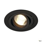 SLV - PIREQ, spot encastré intérieur, rond, noir mat, GU10/QPAR51, 50W max