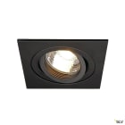 SLV - PIREQ, spot encastré intérieur, carré, noir mat, GU10/QPAR51, 50W max