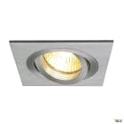 SLV - PIREQ, spot encastré intérieur, carré, alu brossé, GU10/QPAR51, 50W max