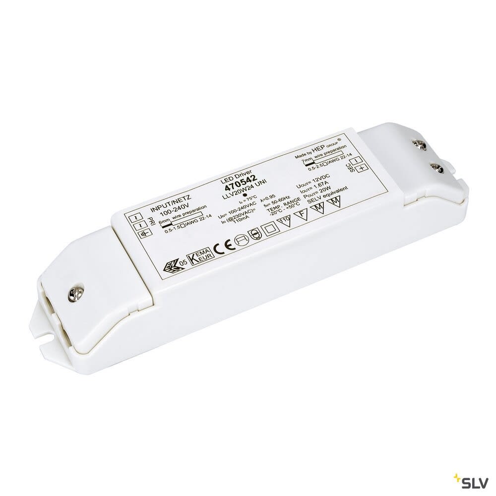 SLV - Alimentation LED, intérieur, blanc, 20W, 24V