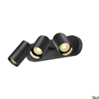 SLV - ASTO TUBE, applique et plafonnier, cylindrique, GU10, 3x max. 10W, noir
