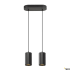 SLV - ASTO TUBE, suspension, GU10, longueur de suspension 250 cm, 2x max. 10W, noir
