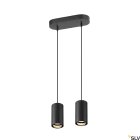 SLV - ASTO TUBE, suspension, GU10, longueur de suspension 250 cm, 2x max. 10W, noir