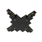 SLV - S-TRACK, connecteur en X système rail encastré 3 allumages 230V, intérieur, noir