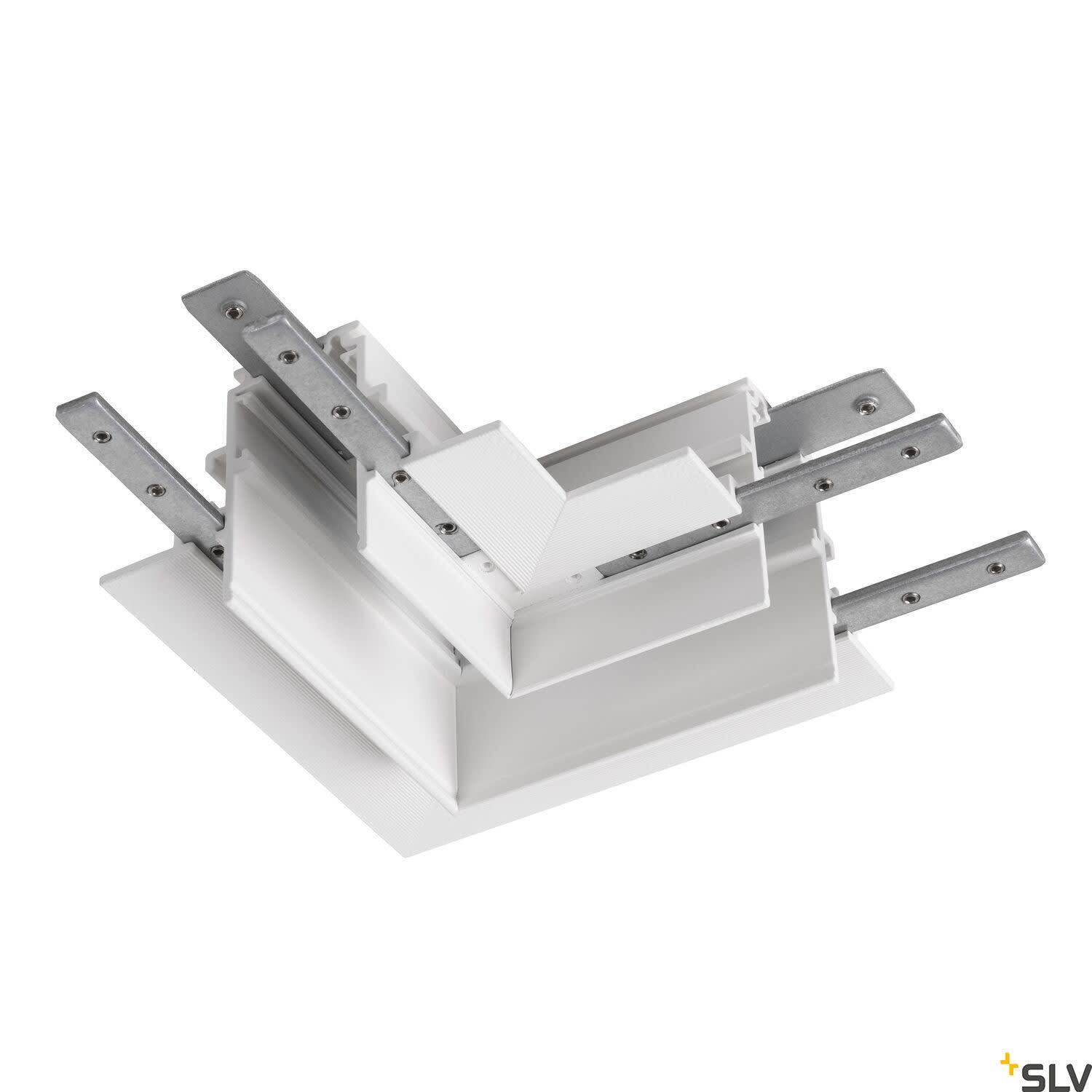 SLV - 48V TRACK, Connecteur 90° mécanique, pour rail encastré profond, droite, blanc