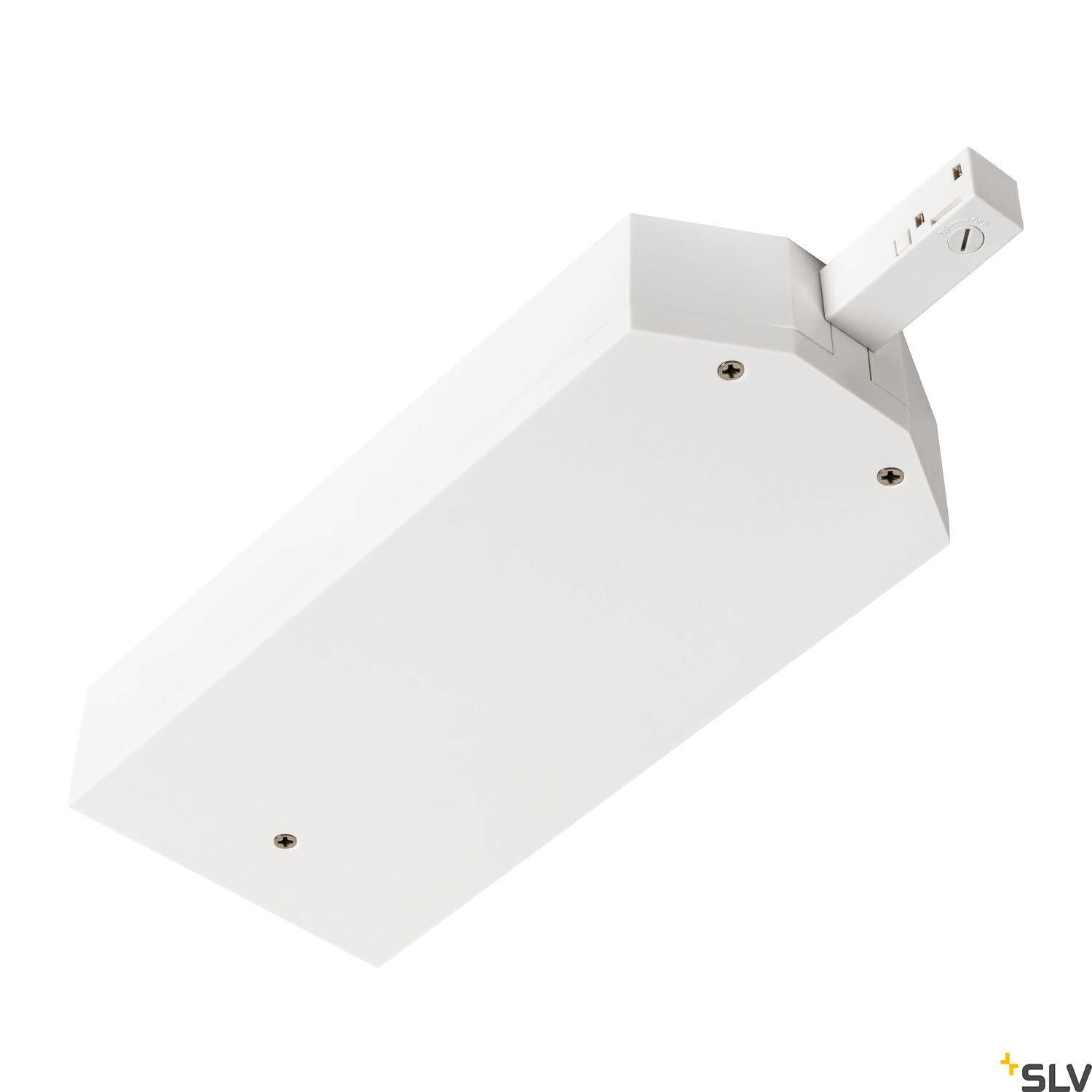 SLV - Boîtier de transformateur 48V TRACK avec embout d'alimentation gauche DALI blanc