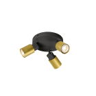 SLV - PURI 2.0 Tube, applique et plafonnier, rond, triple, 6W, GU10, noir/or