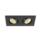 SLV - NEW TRIA® 155, encastré de plafond, carré, 3000 K, LED double, PHASE, 38°, noir