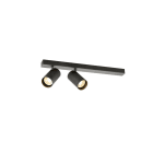 SLV - ENOLA 2.0 M, CL, DOUBLE, QPAR51, LONG, Plafonnier apparent, 2 x 10 W, noir