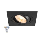 SLV - NEW TRIA® 75 SMART SET, spot encast., carré, source GU10 ZIGBEE TW incluse, noir