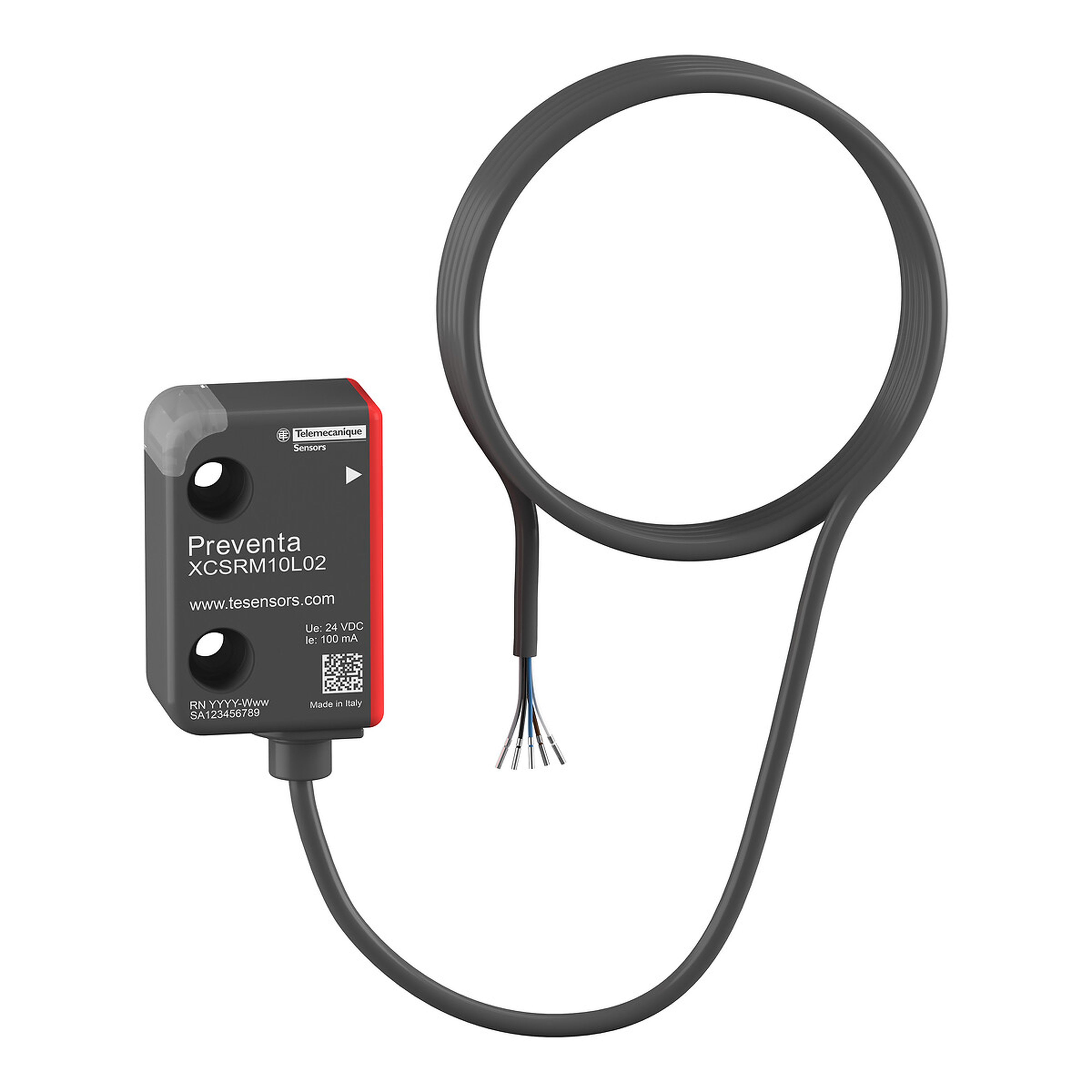 Telemecanique Sensors France - XCSRM - Inter. de sécurité RFID miniature, Apairage unique, 5 pins, câble de 2 m