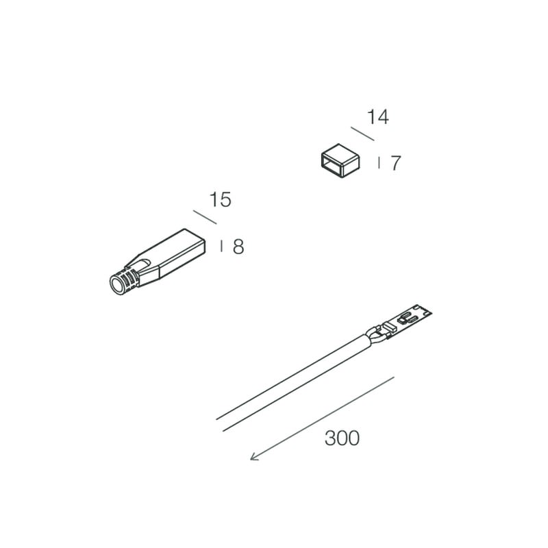 Novalux - STRIP LED 230VAC: KIT TESTATE+FUSIB+CAVO