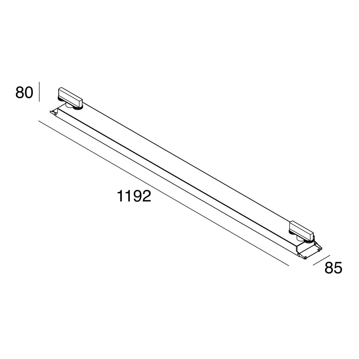 Novalux - THE PANEL 2 : KIT ADAPTATEUR RAIL PANEL 1200X300 3P