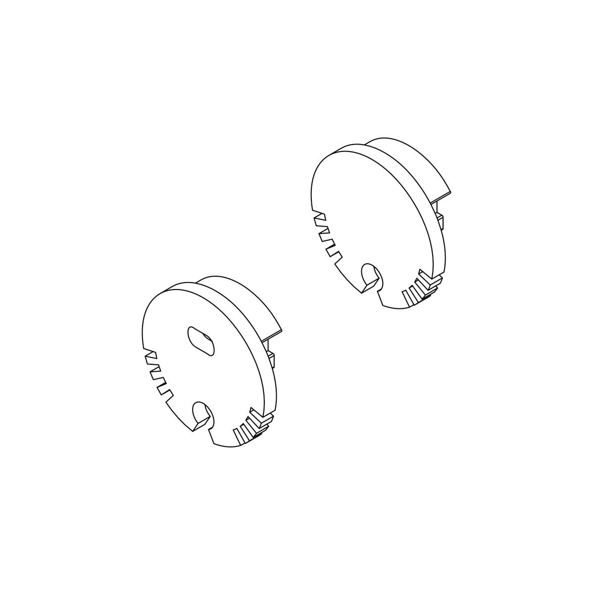 Novalux - PROFIL ROND : EMBOUTS BLANC (2 PCS)