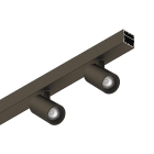 Novalux - P-30 : PROFIL LINEAIRE PLAFOND/SUSPENSION PCB, 2 SPOTS MIR, 2X6W 3000K 20° CAFÉ