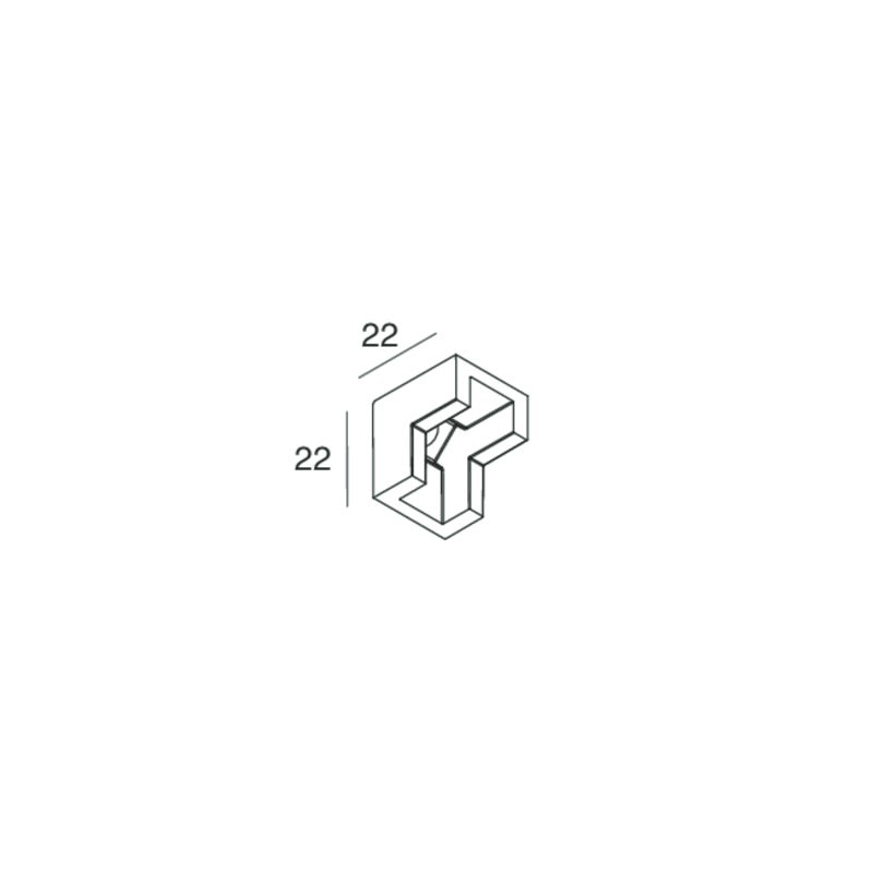Novalux - T-48 MINI : T-48 : CONNECTEUR D'ANGLE PLAFOND/MUR NOIR