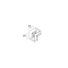 Novalux - T-48 MINI : T-48 : CONNECTEUR D'ANGLE PLAFOND/MUR NOIR