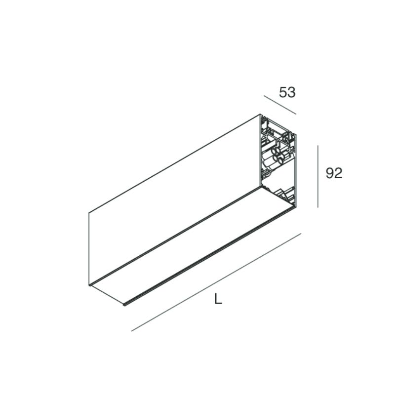 Novalux - HERO B : PROFIL LINEAIRE POUR INSTALLATION EN SUSPENSION, PROFIL VIDE CÂBLÉ, 250
