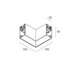 Novalux - HERO B : PROFIL EN L POUR INSTALLATION EN SUSPENSION, PROFIL VIDE CÂBLÉ, 150, AN