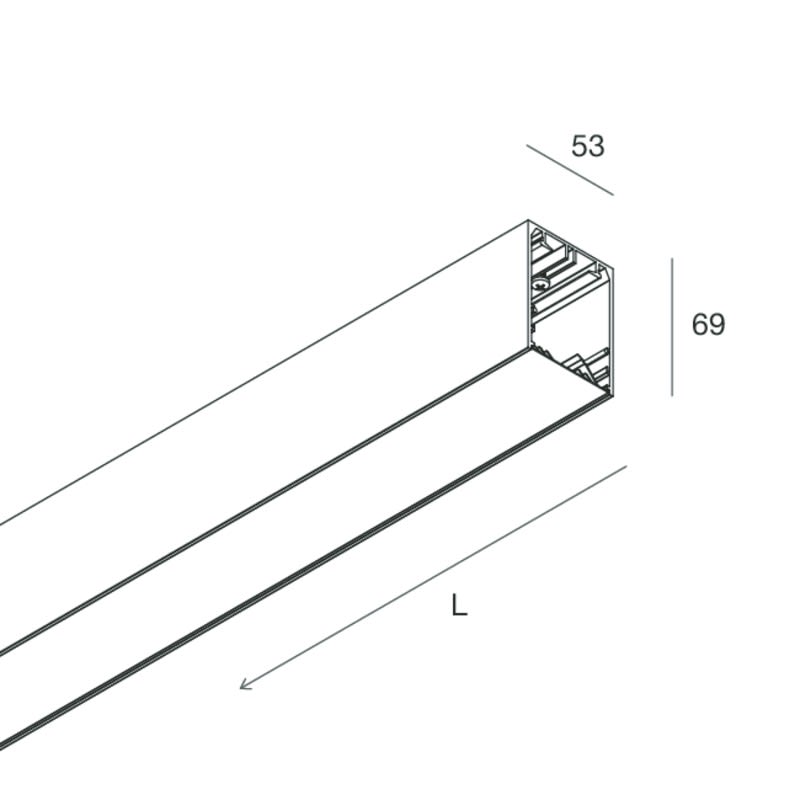 Novalux - EDY L : MODULE VIDE LINEAIRE, LONGUEUR 1680, NOIR