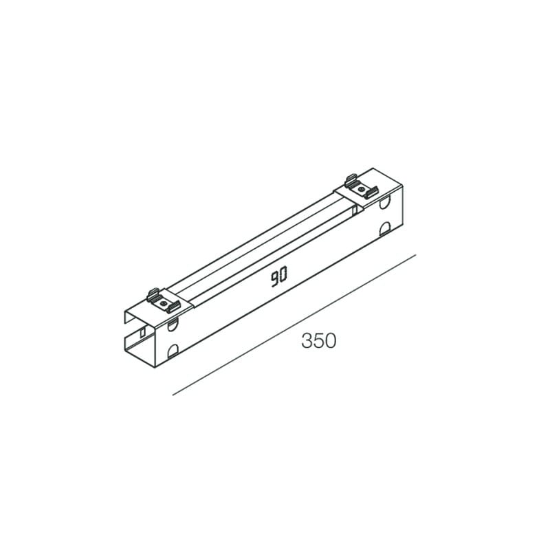 Novalux - V-90: STAFFA PARETE 90° L.350MM