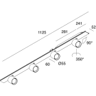 Novalux - LUCKY EVO B : CACHE 4 SPOTS 14° 48W L=1125 3000K DALI BLANC