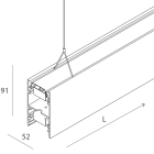 Novalux - LUCKY EVO B : MODULE VIDE CÂBLÉ L=1687 BLANC