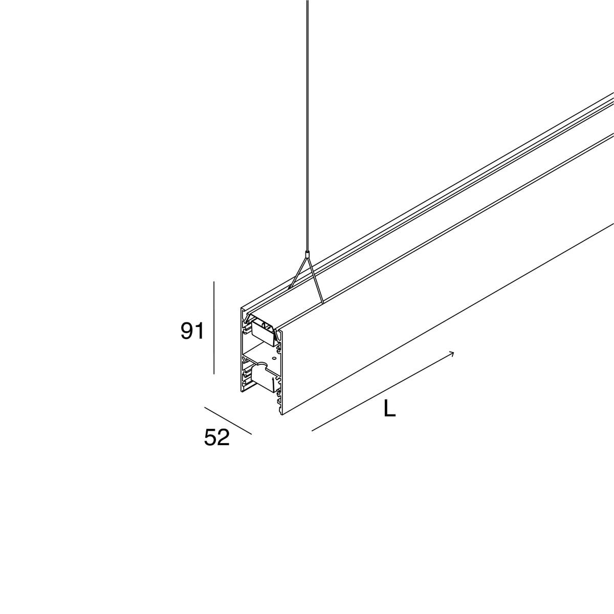 Novalux - LUCKY EVO B : PROFIL LED DIRECT/INDIRECT 56W L1406 4000K DALI BLANC