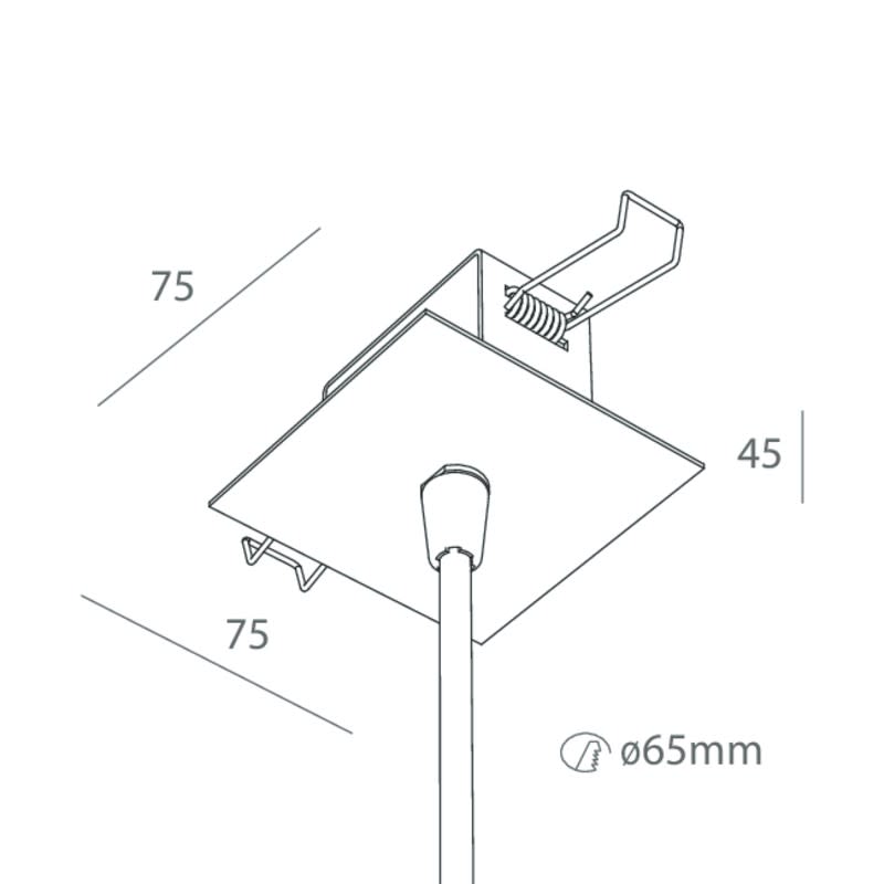 Novalux - T-48 : PATERE ALIMENTATION POUR SUSPENSION A ENCASTRER 3M NOIR
