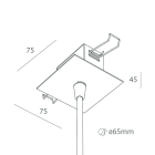 Novalux - T-48 : PATERE ALIMENTATION POUR SUSPENSION A ENCASTRER 3M NOIR