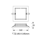 Novalux - SLIM CARRÉ : ENCASTRÉ LED 13W 3000K 220-240V L=160
