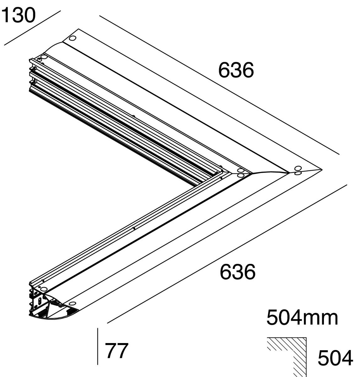Novalux - VELA : PROFIL LED 41W DALI 4000K BLANC L=636 ANGLE EXTERNE