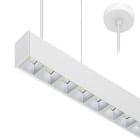 Indigo Lighting - LINEAR 1 P 38W 6625Lm 75° Blanc mat - Argent