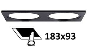 Indigo Lighting - BAGUE RECTANGULAIRE 195x100mm Noir mat