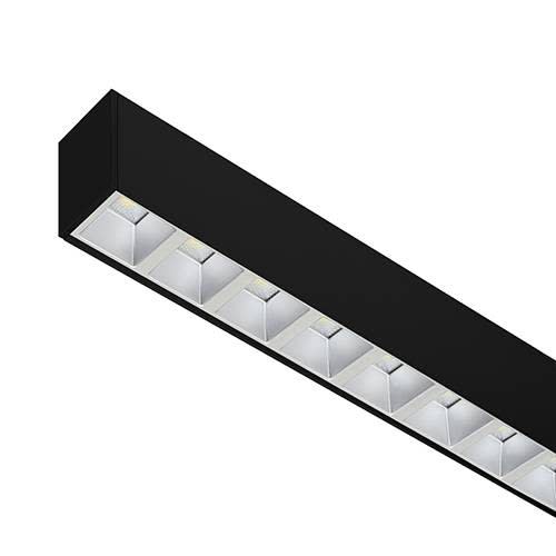 Indigo Lighting - LINEAR 1 C 38W 6625Lm 75° DALI Noir mat - Argent